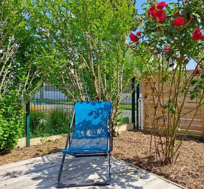Jardin de l'établissement T2 charmant bord de mer Pornichet avec terrasse