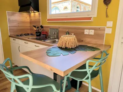 Cuisine ou kitchenette dans l'établissement Copacabana TINY HOUSE studio terrasse jardin