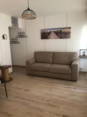 Coin salon dans l'établissement Studio vue mer