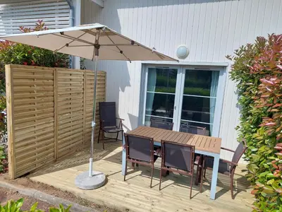 Balcon ou terrasse dans l'établissement Maison 3 piscines - Résidence 3 étoiles