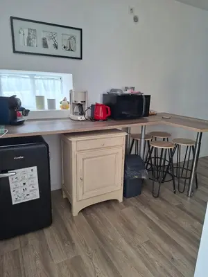 Cuisine ou kitchenette dans l'établissement La mission