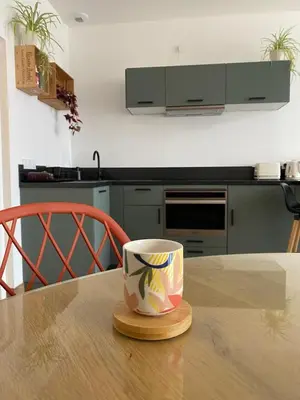 Cuisine ou kitchenette dans l'établissement L’escale 175