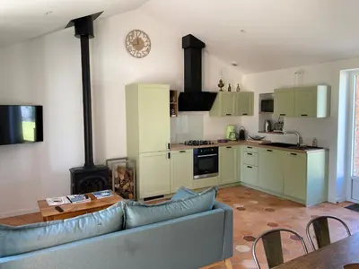 Cuisine ou kitchenette dans l'établissement Maison Tamaris proche de l'Océan