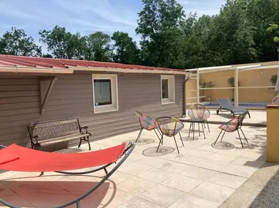 Plan de l'établissement Gîte COQUELICOT F2 avec piscine et SPA