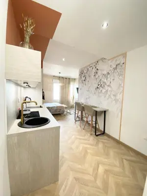 Cuisine ou kitchenette dans l'établissement Studio Queen