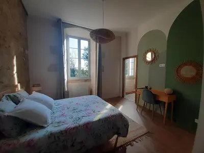 Un ou plusieurs lits dans un hébergement de l'établissement Gîtes à L'ABBAYE