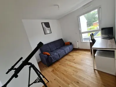 Coin salon dans l'établissement Villa Moderne et Intimiste, à Quelques Minutes de la Baie de la BAULE