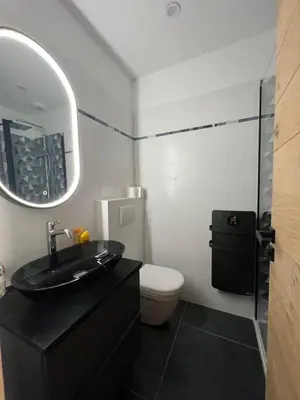 Salle de bains dans l'établissement Appartement - Galerie POP ART - Trentemoult