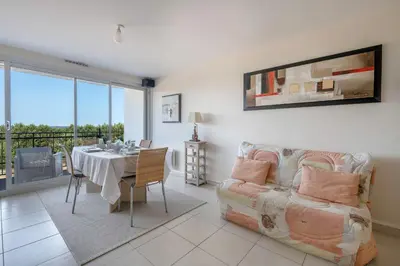 Coin salon dans l'établissement Face mer appartement pour 4 à Saint Brévin