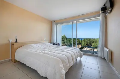 Un ou plusieurs lits dans un hébergement de l'établissement Face mer appartement pour 4 à Saint Brévin