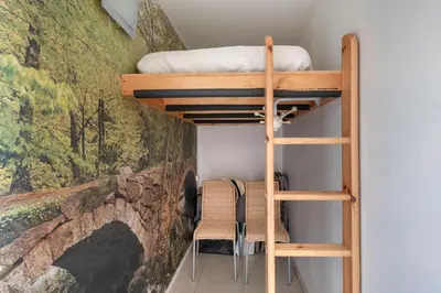 Un ou plusieurs lits superposés dans un hébergement de l'établissement Face mer appartement pour 4 à Saint Brévin