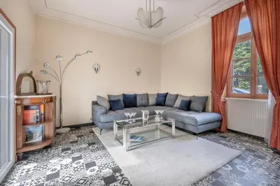 Coin salon dans l'établissement Maison de ville pour 7 dans la ville haute de Pornic