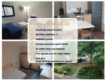 Un ou plusieurs lits dans un hébergement de l'établissement Idéal couple Appartement 1 chambre Cosy et calme pour visiter Nantes
