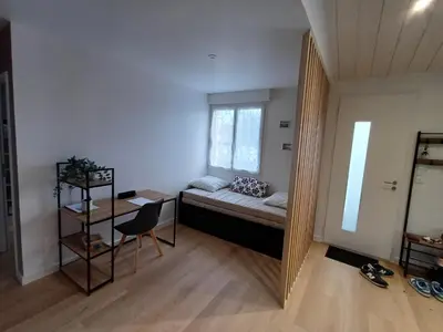 Un ou plusieurs lits dans un hébergement de l'établissement Maison au porte de l'ile d'Yeu