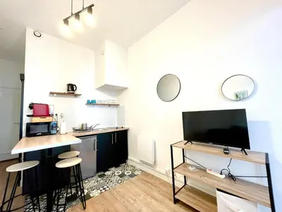 Cuisine ou kitchenette dans l'établissement Lodge Cassard
