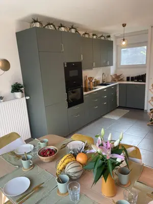 Cuisine ou kitchenette dans l'établissement Villa des Cerisiers