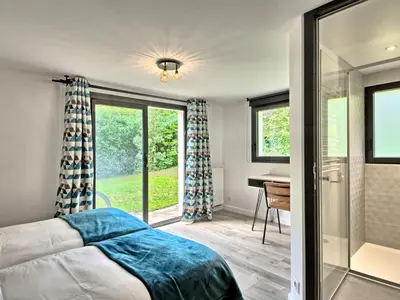 Un ou plusieurs lits dans un hébergement de l'établissement Holiday Home La Rose des Sables by Interhome