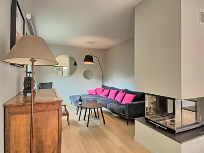 Coin salon dans l'établissement Holiday Home La Rose des Sables by Interhome