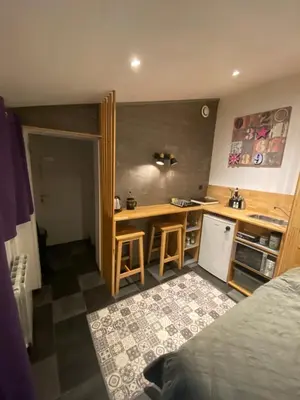 Cuisine ou kitchenette dans l'établissement Le nid Nantais studio cosy à Nantes, parc - expo , stade La Beaujoire