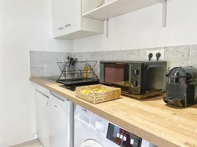Cuisine ou kitchenette dans l'établissement Le Mexico - hyper centre & parking