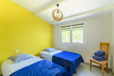 Un ou plusieurs lits dans un hébergement de l'établissement Maison, 150 m de la plage, la Tresson,Noirmoutier
