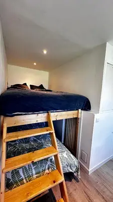 Un ou plusieurs lits dans un hébergement de l'établissement Appartement T1bis Saint Herblain