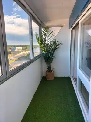 Balcon ou terrasse dans l'établissement Studio face mer pieds dans l’eau