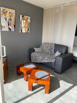 Coin salon dans l'établissement Appartement Studio 35 m2 face à l'Ocean