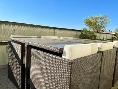 Balcon ou terrasse dans l'établissement Le panoramique
