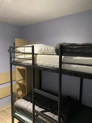 Un ou plusieurs lits superposés dans un hébergement de l'établissement Mobil Home cosy 5 personnes proche du Puy Du Fou
