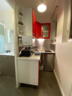 Cuisine ou kitchenette dans l'établissement Le Lumineux