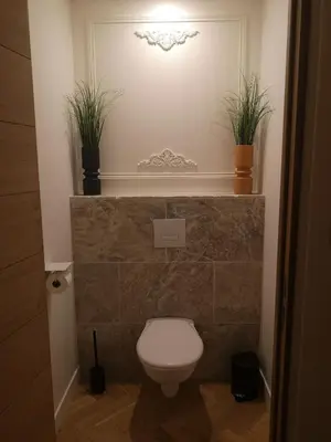 Salle de bains dans l'établissement L'improbable raffiné, élégant et chaleureux