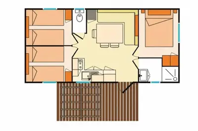 Plan de l'établissement Mobile home 6 personnes Climatisé proche Puy du fou Clisson 800FA