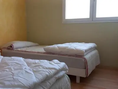 Un ou plusieurs lits dans un hébergement de l'établissement Appartement 2 Ch. Vue Mer, Parking Privé à Saint-Jean-de-Monts - FR-1-323-334