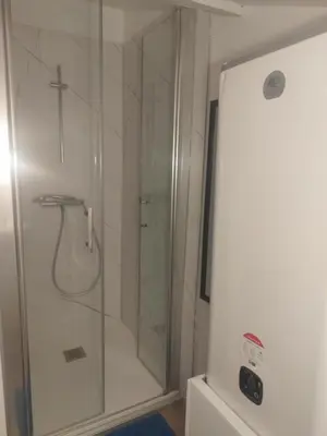 Salle de bains dans l'établissement Studio au coeur de la ferme