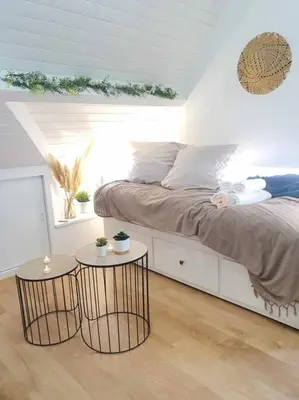 Un ou plusieurs lits dans un hébergement de l'établissement Studio Coquet - Comme à la maison - Loïc Nantes