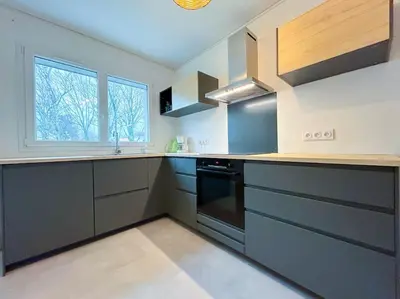 Cuisine ou kitchenette dans l'établissement La Baugerie enchantée