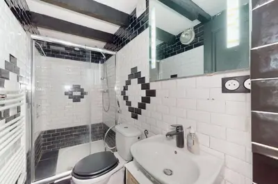 Salle de bains dans l'établissement Superbe appartement meublé proche gare et centre ville