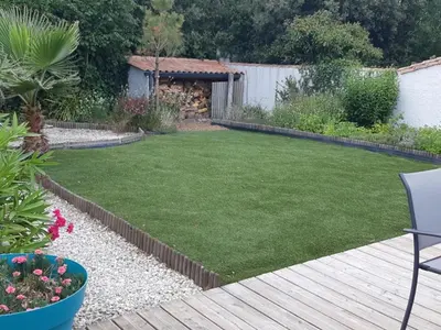 Jardin de l'établissement Maison paisible proche plage, moderne, jardin et parking privé - FR-1-323-482