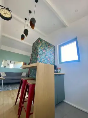 Cuisine ou kitchenette dans l'établissement Cottage poétique entre vignes, Loire et moulin