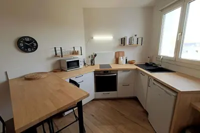 Cuisine ou kitchenette dans l'établissement Le Yellow Corner - Place Ney