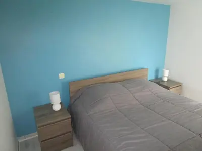 Un ou plusieurs lits dans un hébergement de l'établissement Maison 8 pers à deux pas de la mer - Saint Hilaire de Riez - FR-1-323-407