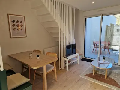 Coin salon dans l'établissement LE PATUREAU - Maison avec terrasse calme - idéale déplacements pro - Proche Nantes