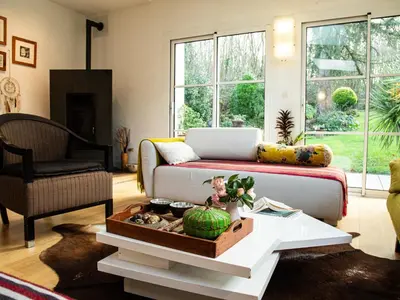 Coin salon dans l'établissement Le Nid du Massereau - Chambres d'hôtes avec piscine près de Nantes et Loire à vélo
