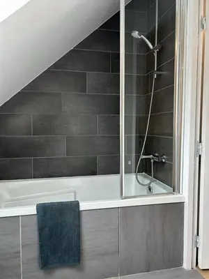 Salle de bains dans l'établissement Gîte 