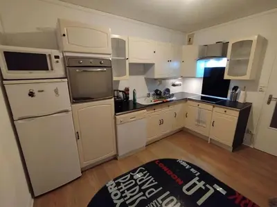 Cuisine ou kitchenette dans l'établissement Appartement proche parc expo (4)