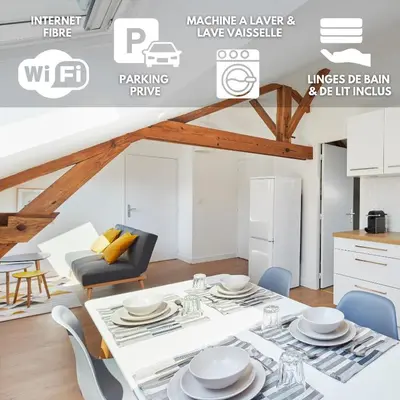 Plan de l'établissement Minuit à Paris - Wifi fibre/Linge/Parking