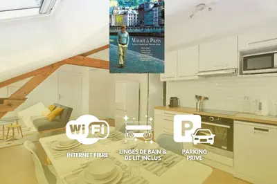 Cuisine ou kitchenette dans l'établissement Minuit à Paris - Wifi fibre/Linge/Parking