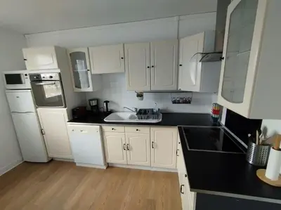 Cuisine ou kitchenette dans l'établissement Appartement proche stade et parc expo (2)