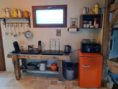 Cuisine ou kitchenette dans l'établissement La Chalan d'hier